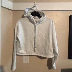 Michael Kors White Silver Hoodie Women’s XS Crop Top NWOT